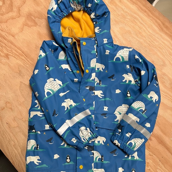 Frugi Puddle Buster Blue Polar Bear Raincoat - Picture 1 of 3